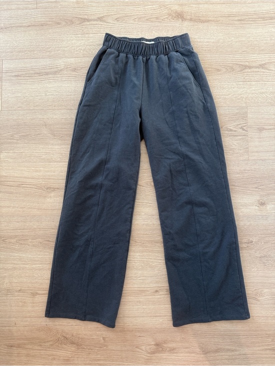 Abercrombie & Fitch Pants - Abercrombie & Fitch Dark Grey Wide-Leg Pintuck Sweatpants